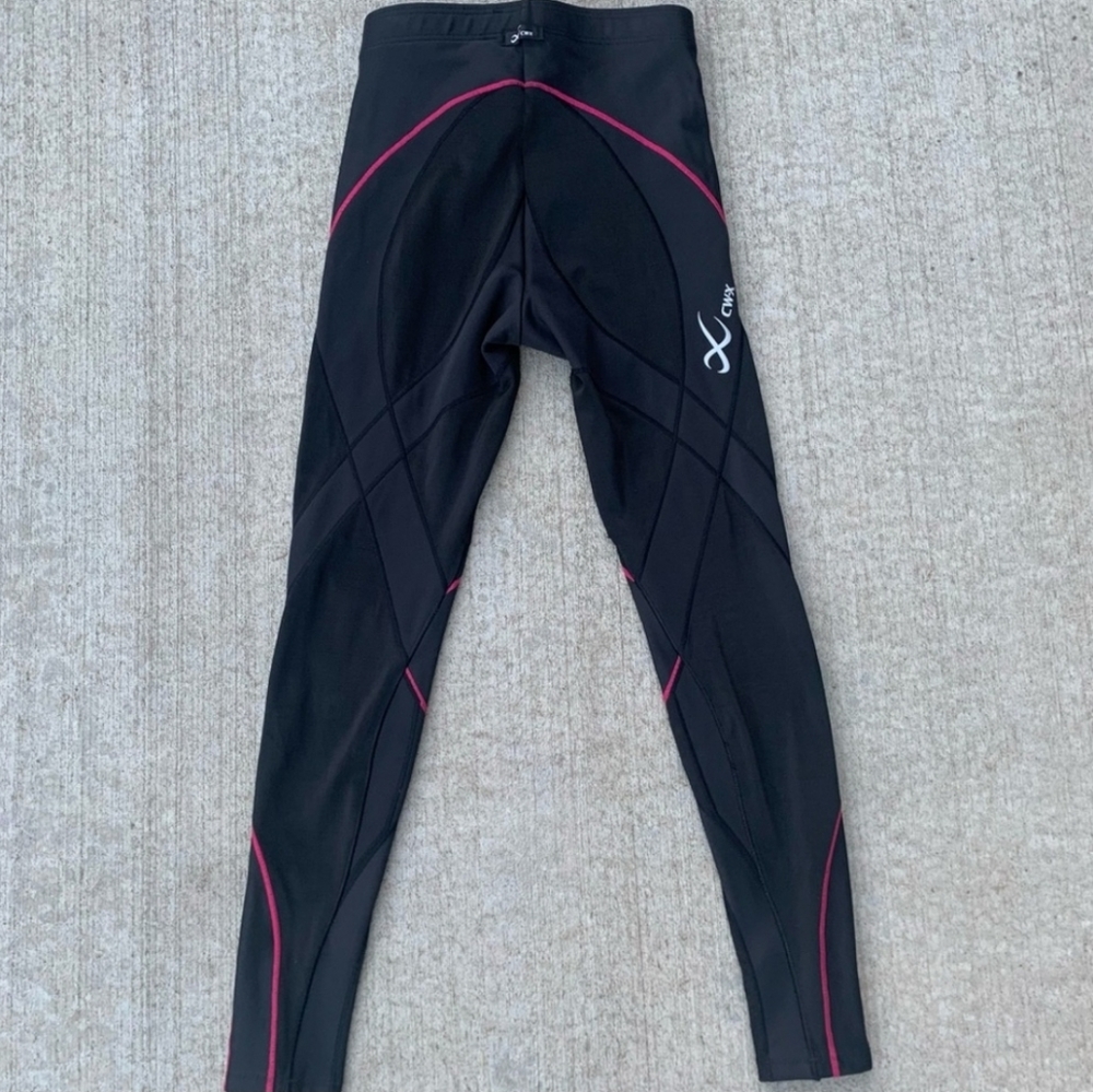 CW-X Women's Active Workout Compression Black Pink Tights Size Small